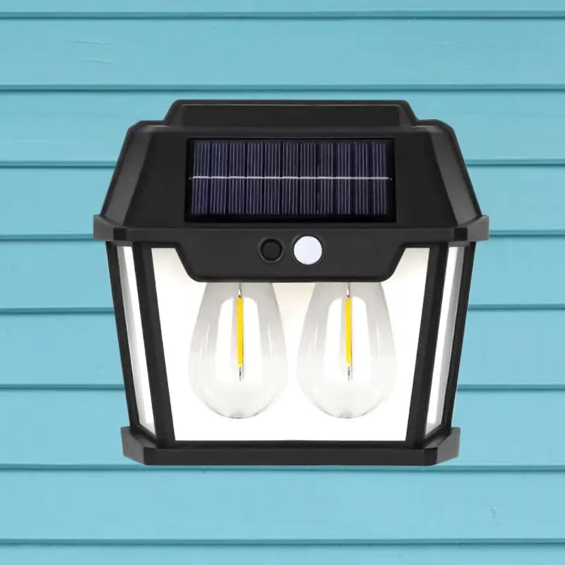 Foco solar luz cálida, 2 ampolletas con sensor