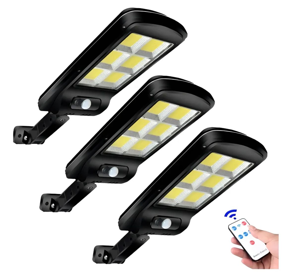 Pack 3 focos solares con control remoto