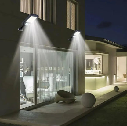 Combo patio: 3 focos solares con control + guirnalda solar 10 m