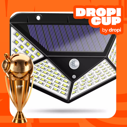 Foco solar 100 LED con sensor de movimiento