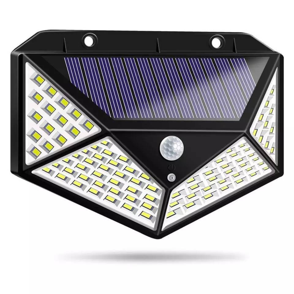 Foco solar 100 LED con sensor de movimiento