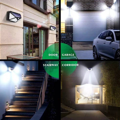 Foco solar 100 LED con sensor de movimiento