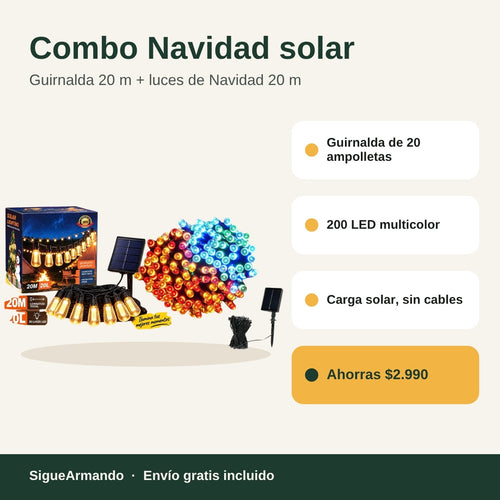 Combo Navidad solar · características