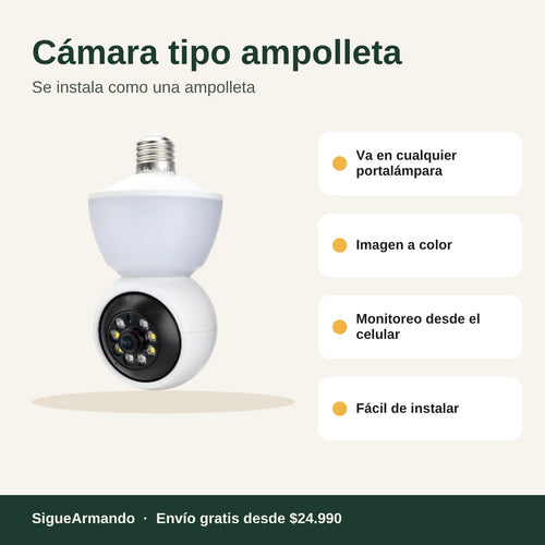 Cámara wifi tipo ampolleta – características