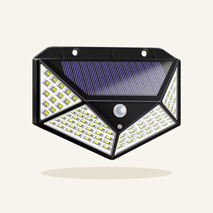Foco solar 100 LED con sensor de movimiento