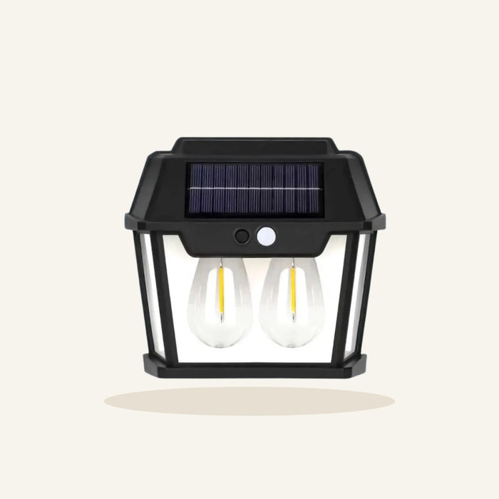 Foco solar luz cálida, 2 ampolletas con sensor