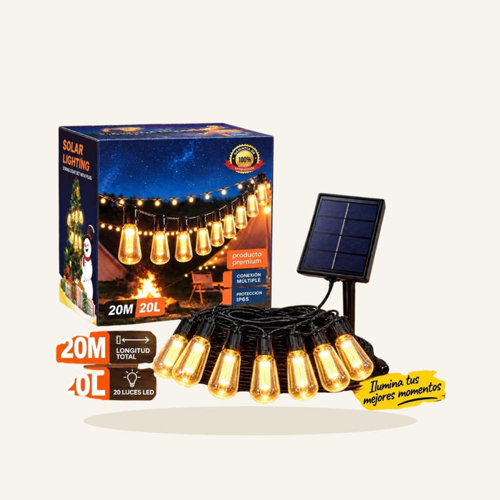 Guirnalda solar 20 m, 20 ampolletas