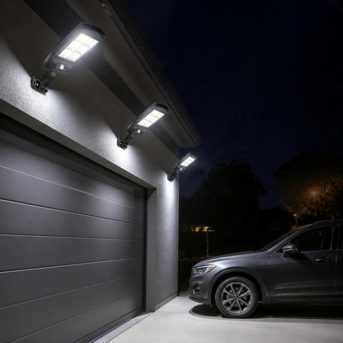 Pack 3 focos solares con control remoto – foto de ambiente 3 (imagen referencial)