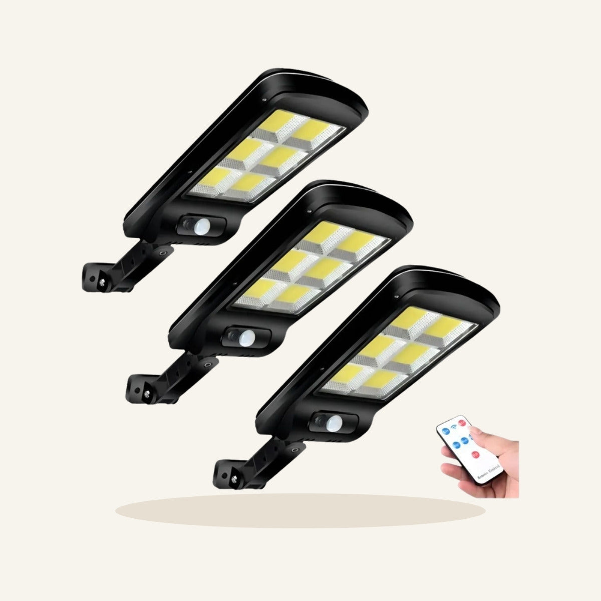 Pack 3 focos solares con control remoto